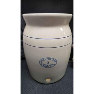 Vintage 3 Gallon Crock By MIALI POTTERY 14 X 10 INCHES, Made in El Monte, CA USA